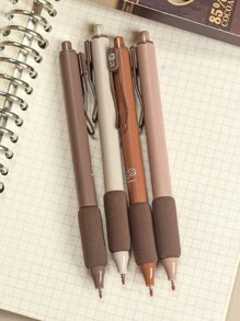 M O K A 4pcs Trở lại Đến Trường học Học sinh & Văn phòng bút viết , Có thể thu vào Đen Ink , 0.5mm , Bút Gel - Cà phê nâu - Xem 4