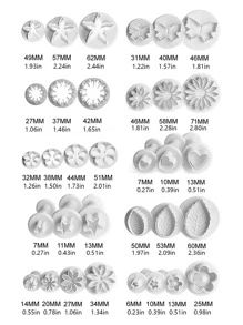 33 piezas Juego de cortadores de Fondant con émbolo, herramientas de decoración de pasteles, molde para galletas, manualidades Diy, utensilios para hornear 3d, nuevo molde para pastelería - Blanco - Ver 6