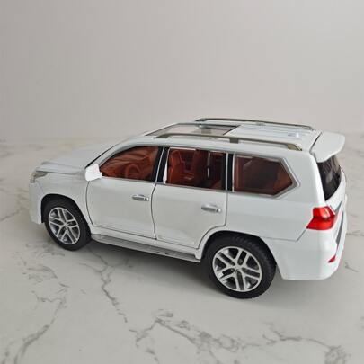 YCMODEL 1 White Business Off-Road Vehicle Car Model. The Door Is Made Of Zinc Alloy And Can Be Opened. It Is A Children's Simulation Toy Car. A Favorite Birthday Gift For Children.,Back To School