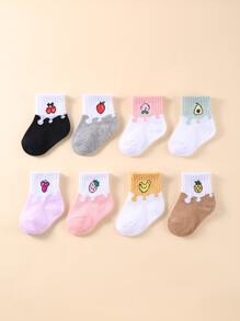 8 Bé gái Trái cây Em bé Vớ Màu sắc Phù hợp Vớ Bộ Đối với Cuộc sống hàng ngày - Nhiều màu - Xem 2
