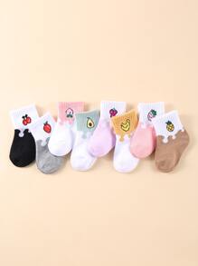 8 Bé gái Trái cây Em bé Vớ Màu sắc Phù hợp Vớ Bộ Đối với Cuộc sống hàng ngày - Nhiều màu - Xem 1