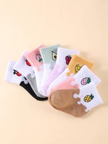 8 Bé gái Trái cây Em bé Vớ Màu sắc Phù hợp Vớ Bộ Đối với Cuộc sống hàng ngày - Nhiều màu - Xem 3