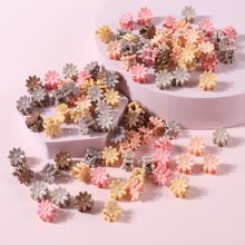 50 Stücke Mädchen Zufällig Farbige Blumenkrone, Fünf-sterne, Hasenohren, Gänseblümchen Haarspange & Klaue, Niedliche Haaraccessoires Für Den Täglichen Gebrauch - Verschiedenfarbig - Übersicht 2