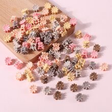 50 Stücke Mädchen Zufällig Farbige Blumenkrone, Fünf-sterne, Hasenohren, Gänseblümchen Haarspange & Klaue, Niedliche Haaraccessoires Für Den Täglichen Gebrauch - Verschiedenfarbig - Übersicht 5