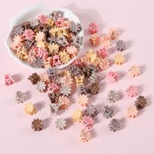 50 Stücke Mädchen Zufällig Farbige Blumenkrone, Fünf-sterne, Hasenohren, Gänseblümchen Haarspange & Klaue, Niedliche Haaraccessoires Für Den Täglichen Gebrauch - Verschiedenfarbig - Übersicht 6