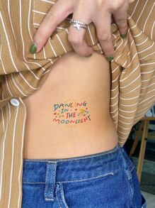 20張彩色塗鴉風格紋身貼可愛適合手臂大小立即顯色假紋身 - 彩色 - 查看 4