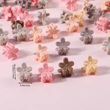 50pcs/Pack Random Color Flower Crown, Star, Bunny Ear, Daisy Hair Clips & Claws For Girls, Cute Hair Accessories For Daily Use - Multicolor - View 3