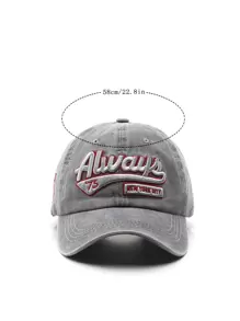 新款 2024 春夏男女复古做旧棒球帽，字母印花帽檐 Snapback 街头