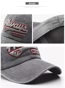 新款 2024 春夏男女复古做旧棒球帽，字母印花帽檐 Snapback 街头