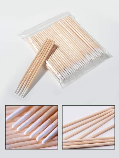 Disposable Pointed Tip Wooden Stick For Eyelash And Nail Art Tool, 7cm Long, 100pcs/pack