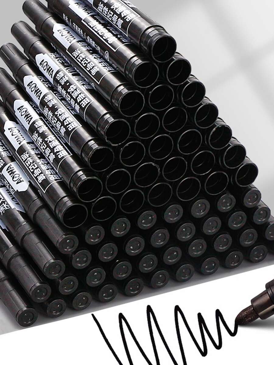 50入組精細的點黑色馬克筆適用於,,速幹,防水和防褪色 - 黑色 - 查看 1