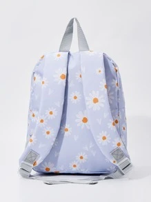 Daisy Printed Backpack For Children's Kindergarten - Baby Blue - View 2