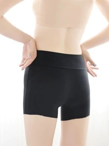 1 pieza Pantalones cortos negros, frescos y cómodos, anti-luz, adecuados para uso diario de mujer - Negro - Ver 3