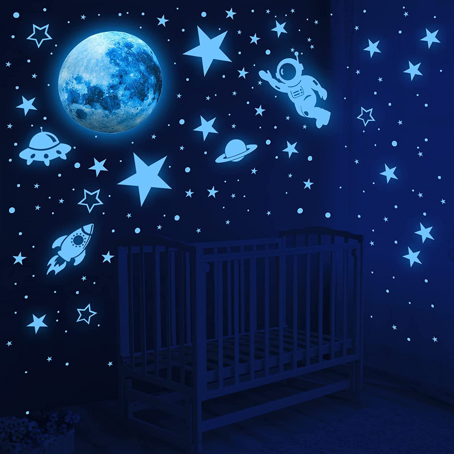 642pcs Glow In The Dark Stars & Planets Wall Stickers, Solar System ...