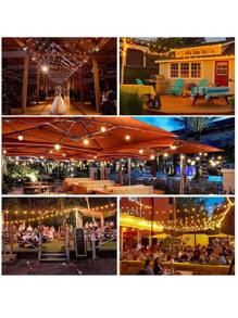 Guirnalda De Luces Led Tira 25 Bombilla 15m 127v Impermeable - Negro - Ver 5