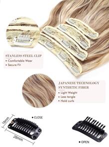 Clip Style Hair Extension And Water Wave Pattern Hair Extension Set, Suitable For Women's Natural And Soft Synthetic Hair With Multiple Colors - Multicolor - View 7