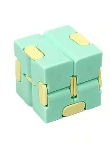 1pc Lime Green Infinity Magic Cube Stress Relief Cube Fidget Toy With Multiple Transformations - Green - View 2