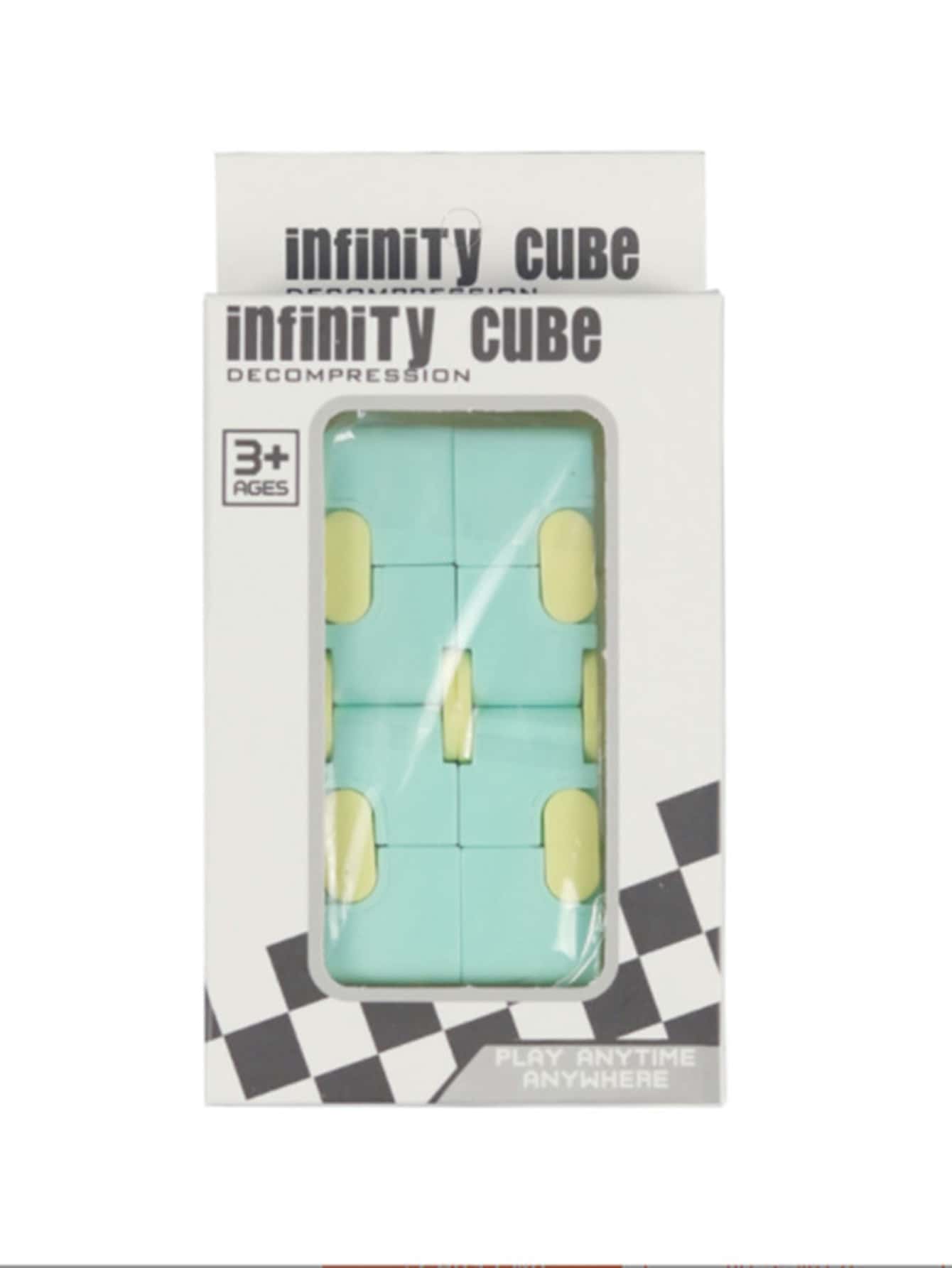 1pc Lime Green Infinity Magic Cube Stress Relief Cube Fidget Toy With Multiple Transformations - Green - View 1