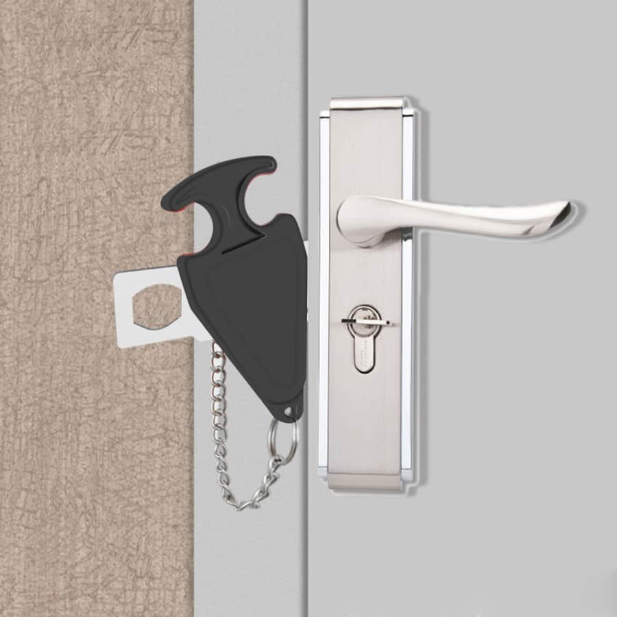 1入便攜防盜門鎖,5.13英寸*2.16英寸,便攜式旅館門鎖,防童鎖,防盜鎖保護家居安全門鎖五金配件