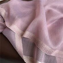 Của phụ nữ Màu thuần Vàng Ống xâu dây Trong suốt Khăn quàng cổ , Gầy Mùa hè Kem chống nắng Khăn trùm đầu , Khăn quàng cổ , Khăn choàng - Màu Lilac Tím - Xem 3