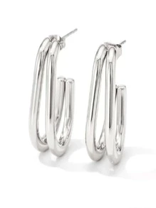 Aretes de moda acero inoxidable - Plateado - Ver 1