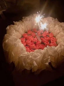 1入組20珠光紙花包裝內襯墊紙有皺紋的包裝紙蛋糕烘焙襯墊 - 米色 - 查看 2