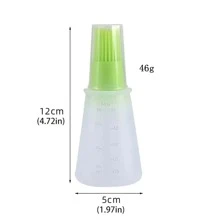 1pc Silicone Oil Brush With Bottle Brush For Outdoor Bbq & Home Baking, Cooking Tools - Green - View 9