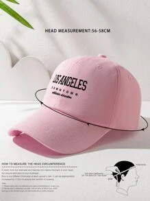 1pc Unisex Y2k Printed Los Angeles Downtown Athletic Director Baseball Cap Outdoor Sun Protection Hat For Sports, Sunshade & Daily Commuting Casual - Pink - View 4