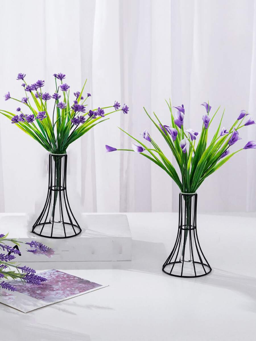 1 Miếng Sắt Nghệ thuật Thủy canh Màu xanh lá Củ cải Bình hoa Đồ trang trí Với Ly Ống , Đối với Nhà  Phòng khách , Phòng ăn Đồ trang trí - màu đen - Xem 1