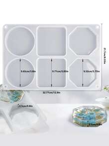 1 khuôn lót ly bằng nhựa, khuôn silicon tròn hữu cơ sâu 6 khoang để đúc nhựa, khuôn sâu lớn để đúc nhựa Epoxy, lót ly lát đá mã não, lót ly bất đối xứng, giá đỡ hoa tươi trang trí nhà - trắng - Xem 4