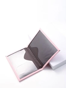 1 件哑光 PU 材料旅行护照套，带世界地图字母印刷和固定设计护照夹护照夹护照钱包护照包假期护照袋飞行护照袋返校男女旅行必需品旅行配件 - 粉色 - 查看 4