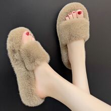 Women's Fashionable Thick Sole Slippers - Khaki - View 1