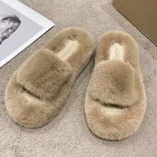 Women's Fashionable Thick Sole Slippers - Khaki - View 2