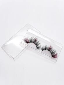 Pestañas de color rosa, 1 par de pestañas postizas coloridas y esponjosas de visón sintético de 20mm, pestañas postizas de colores para maquillaje de festivales - Rosa - Ver 7