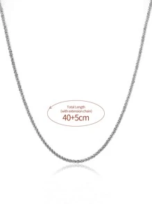 ESBERRY 2入組/套閃耀手環項鍊珠寶套裝適合女士S925純銀情人節魅力四射精細女士們套裝禮品 - 銀色 - 查看 2