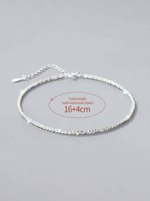 ESBERRY 2入組/套閃耀手環項鍊珠寶套裝適合女士S925純銀情人節魅力四射精細女士們套裝禮品 - 銀色 - 查看 8