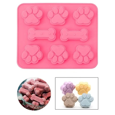 1 Miếng 8 khoang Chân mèo Khúc xương Hình dạng Khuôn silicon Đối với DIY Kẹo , Sô cô la , Bánh quy , Thạch , Bánh pudding , Trang trí bánh kem , Làm bánh , Tự làm Khay đá Khuôn