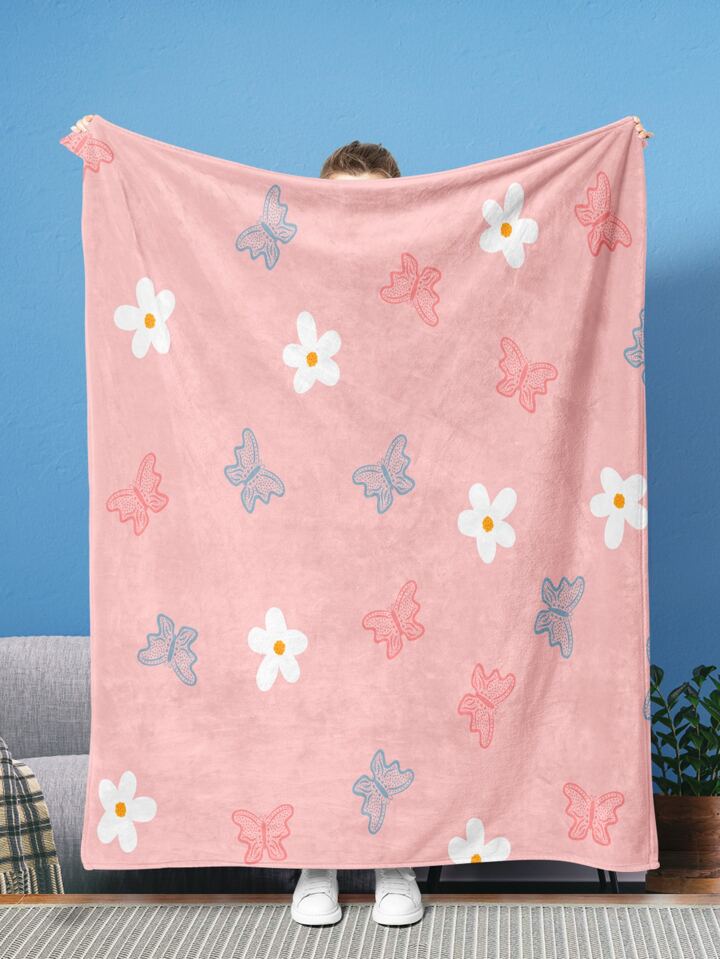 Pink Cute Flowers Blanket ,Throw Blanket,Best Birthday for Wife Girlfriend  Blanket for Couch Sofa Bed Travel Camping Picnic Outdoor Office,Flannel  Fleece Print Blanket,King Size Cozy Blankets,Lightweight Soft Warm Blankets  u0026 Throws,Blanket Bedding