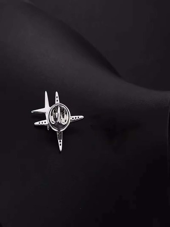 1pc Fashion Business Men's Suit Shirt Star Metal Brooch