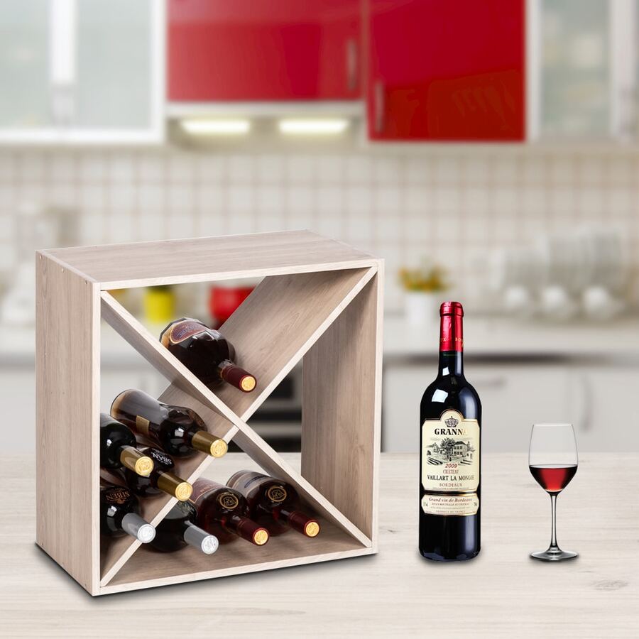 16 Bottle Wine Rack Holder Compact Cellar Cube Bar Storage Kitchen