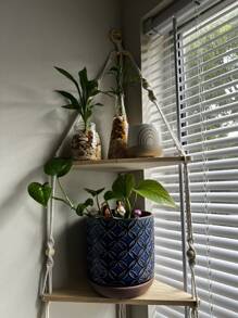 1pc Bohemian Handmade Woven Tapestry Triangle Shape Storage Shelf Wall Decor For Living Room, Bedroom, Boutique Hotels,Home Decor ,Room Decor,Wall Decor Gifts Birthday Graduation