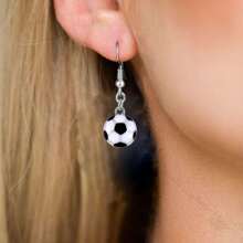 英式足球吊墜耳環,完美禮品適用於足球戀人或者粉絲
