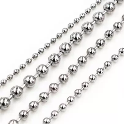 2 米直径 1.5/2.0/2.4/3.0 毫米不锈钢球珠链适用于 DIY 项链珠宝制作配件