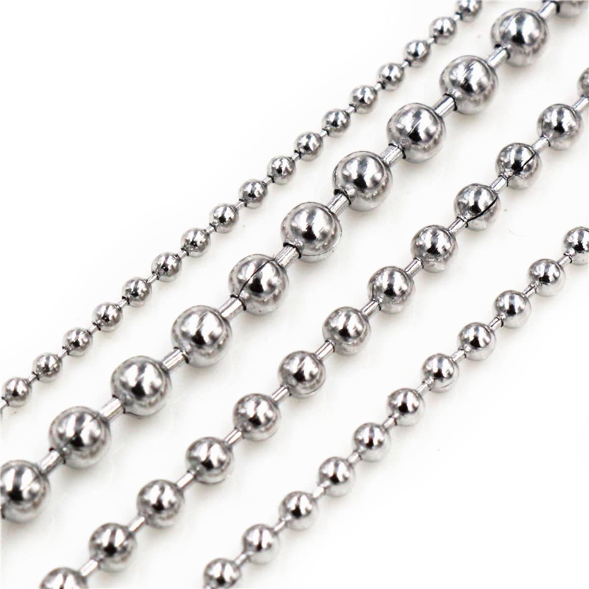 2 Meters 1.5/2.0/2.4/3.0mm Diameter Stainless Steel Ball Bead Chains For DIY Necklaces Jewelry Making Accessories - Silver - View 1
