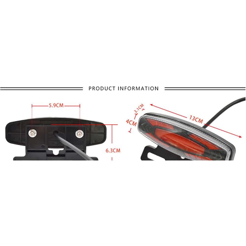 Ebike Headlight and Tail Light Sets,2448V Front Rear Warning Lights