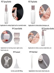 Travel Bottles Set for  Travel Size Containers Kit Portable Leak Proof Refillable Squeeze Cosmetic Airplane Essential Shampoo Hair Conditioner - Multicolor - View 5
