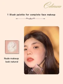 COLORROSE Shimmering Blush Powder, Luminous Pearl Glow, Lightweight And Smooth, Combines Blush And Highlighter For A Refined Complexion Makeup - 1019 hoa diên vĩ màu tím - Xem 5