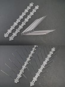 Bird Spikes with Polycarbonate Base, Durable Bird Repellent Arrow Pigeon Fence Kit for Deterring Small Bird, Crows and Woodpeckers, Covers 10.2 Feet(3.1m)
