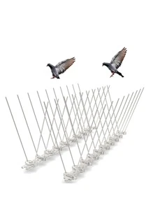 Bird Spikes with Polycarbonate Base, Durable Bird Repellent Arrow Pigeon Fence Kit for Deterring Small Bird, Crows and Woodpeckers, Covers 10.2 Feet(3.1m)