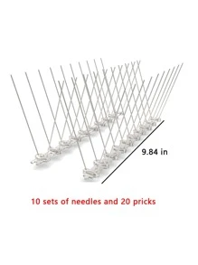 Bird Spikes with Polycarbonate Base, Durable Bird Repellent Arrow Pigeon Fence Kit for Deterring Small Bird, Crows and Woodpeckers, Covers 10.2 Feet(3.1m)